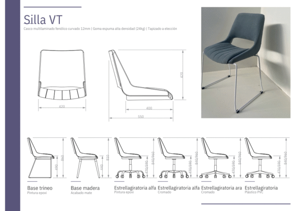 Silla VT Patas de trineo