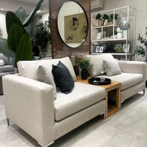 SOFÁ 2 módulos con patas cromadas